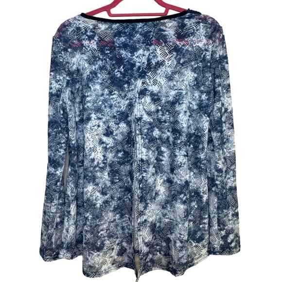 Joseph Ribkoff Blue and White Knit Top Size 4 - Picture 8 of 9